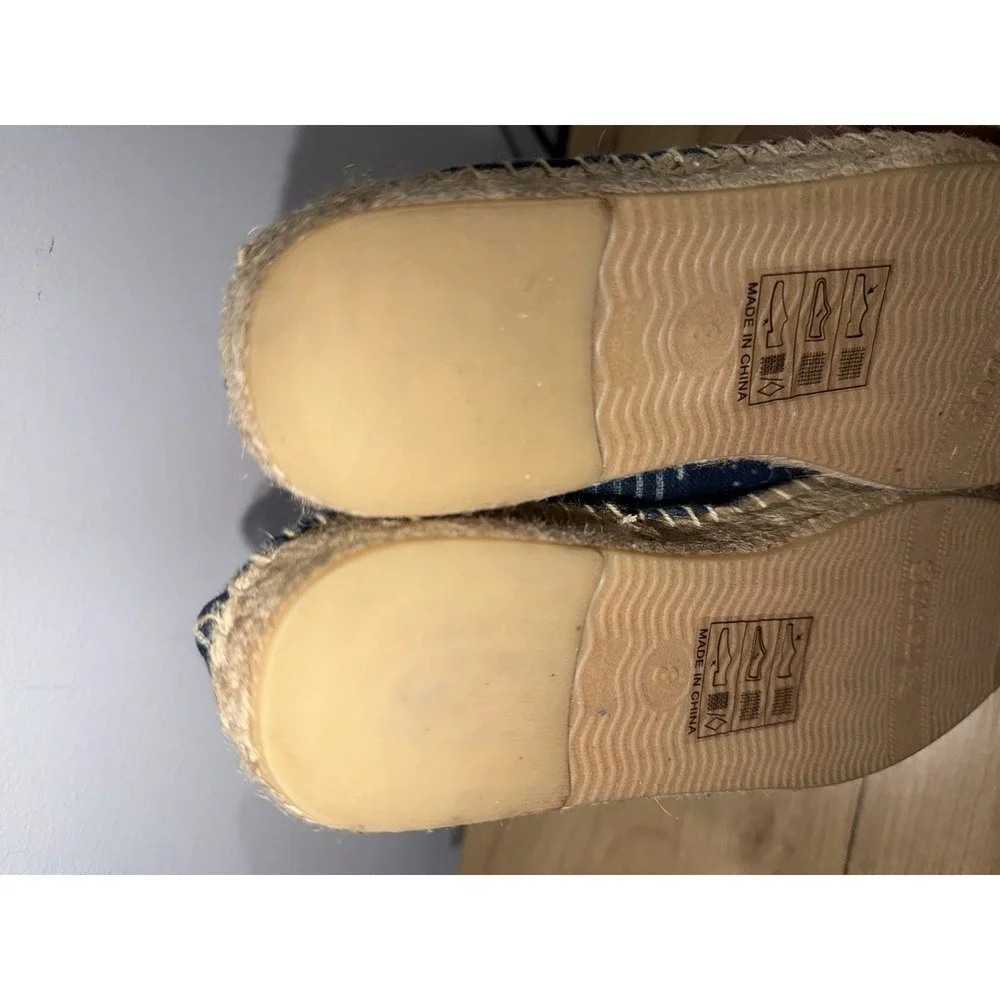 Soludos Women's‎ Espadrille Flats Blue Denim Patchwork Slip-On Size 8 EUR 38.5 Z